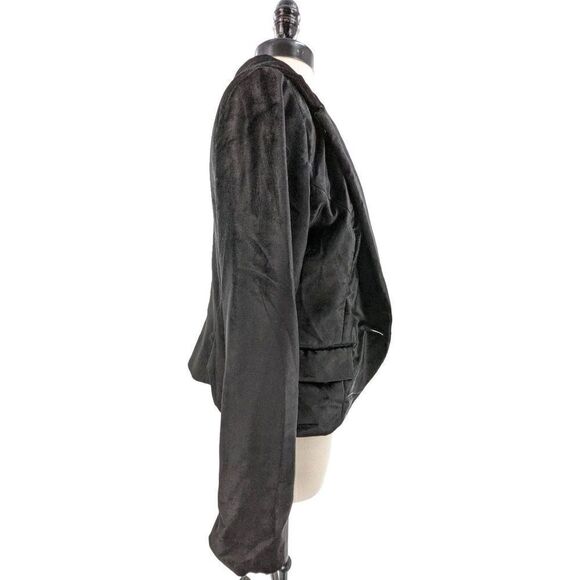 Cartonnier Women Black Velvet Long Sleeve Blazer Jacket Size Medium - Picture 4 of 14